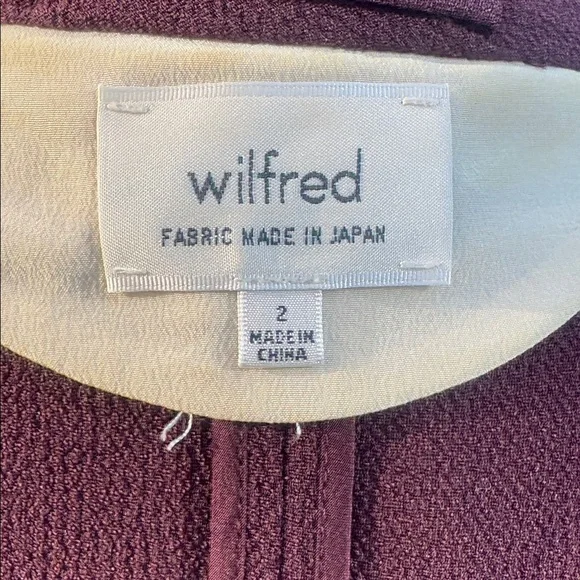 ARITZIA Wilfred Cavalier Jacket Deep Plum Size 2 Open Front Blazer - Picture 6 of 8
